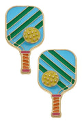 Ellie Pickleball Enamel Stud Earrings - 850 Mahjong