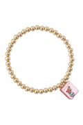 Mahjong Tile Ball Bead Stretch Bracelet in Shiny Gold - 850 Mahjong