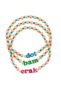 Dot Crak Bam Rainbow Ball Bead Stretch Bracelet Set of 3 - 850 Mahjong