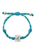 Sparrow Mahjong Tile Paracord Bracelet in Blue - 850 Mahjong