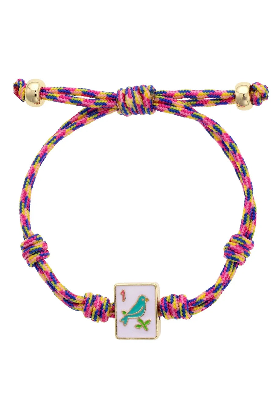 Sparrow Mahjong Tile Paracord Bracelet in Pink - 850 Mahjong