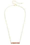 Texas Longhorns Puffy Nameplate Necklace - 850 Mahjong