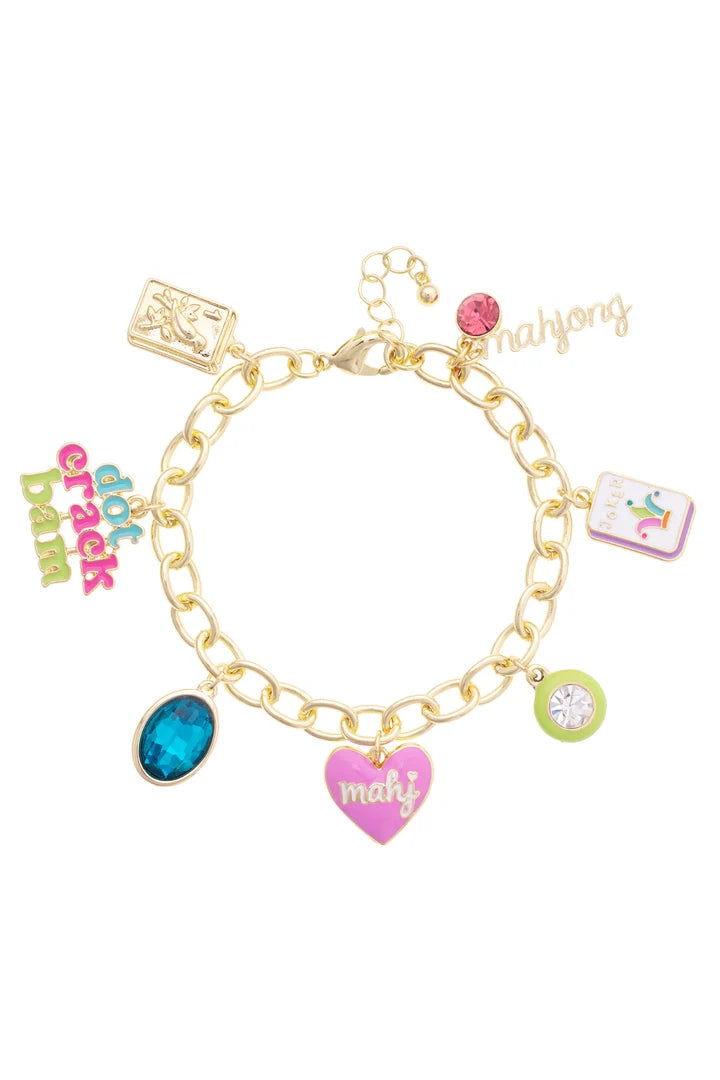 I'm Just a (Mahjong) Girl Enamel Charm Bracelet - 850 Mahjong
