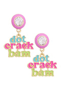 Dot Crack Bam Enamel Bezel Earrings in Lilac - 850 Mahjong