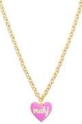 Mahj Enamel Heart Necklace in Lilac - 850 Mahjong