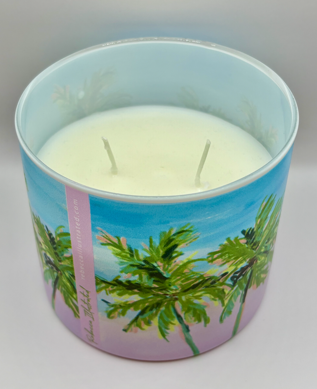 Palms Palm Beach | Hand Illustrated Soy Candle | Double Wick