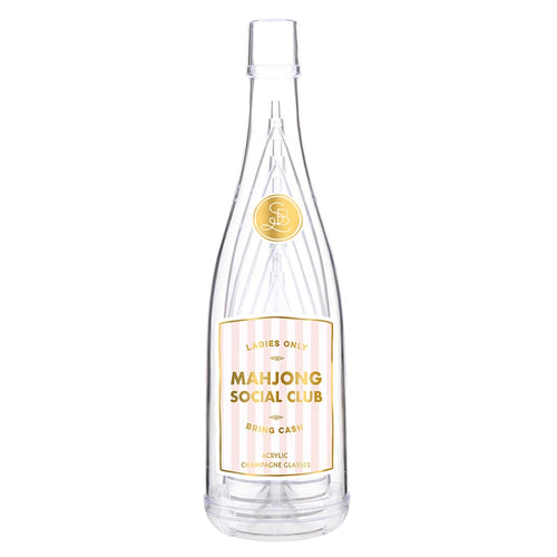 Acrylic Champagne Bottle + Glasses - Mahjong Social Club - 850 Mahjong