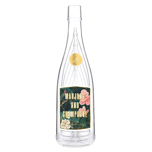 Acrylic Champagne Bottle + Glasses - Mahjong and Champagne - 850 Mahjong